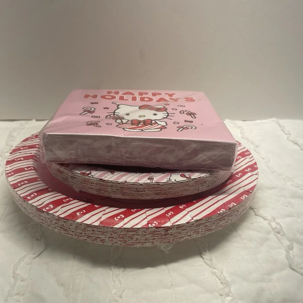 Sanrio Hello Kitty Holiday Party Christmas Paper Tableware Set 72 Pieces NEW